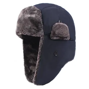 Unisex Winter Uschanka Winddicht Warm Ohrenschutz Trapper Hut Mit Kunstfell Futter Für Outdoor Ski Radfahren Reiten
