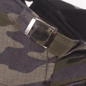 Men's camouflage cotton flat cap with adjustable silver metal buckle and durable fabric
