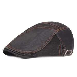Berretto Piatto in Cotone Vintage da Uomo Coppola con Cuciture a Contrasto Regolabile Newsboy Berretto Casual Protezione Solare
