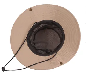 Chapeau de soleil extérieur avec doublure en maille, large bord et jugulaire