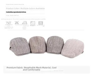 Detailed view of herringbone beret with dimensions: 4.5cm brim and 58cm circumference