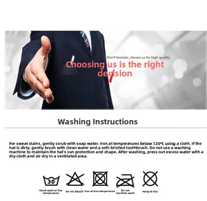 Care guide for plaid beret showing washing icons and maintenance instructions