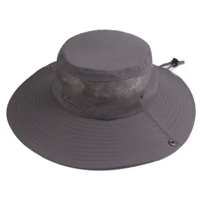 Quick-dry boonie hat for outdoor hiking with breathable mesh and sun protection fabric