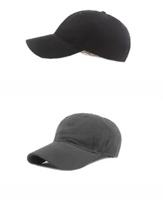 Detailed view of durable cotton baseball cap featuring curved brim and quality stitching