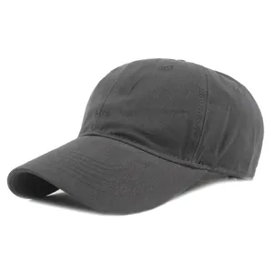Classic charcoal grey cotton baseball cap with a minimalist six-panel design and adjustable strap