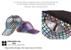 Detail of adjustable metal buckle on iridescent snake pattern baseball cap with 56-59cm size