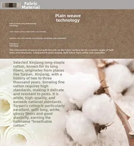 Detail showing 100% Xinjiang long-staple cotton twill fabric for breathable sun hats