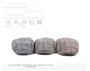 Détail de la casquette plate à carreaux respirante avec texture en maille et taille