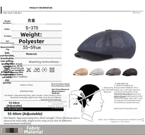 Detailed size chart for breathable mesh cap showing adjustable 55-60cm circumference
