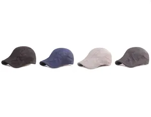 Detail showing four breathable mesh sport hats in black, navy, and grey with embroidery