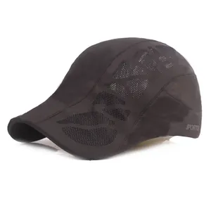 Lightweight dark grey breathable mesh baseball cap for running and outdoor sports