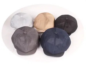 Collection of mesh newsboy caps in five colors featuring breathable fabric for summer wear