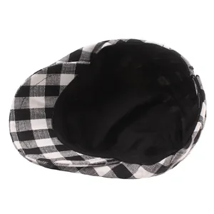 Classic black and white checkered ivy cap featuring smooth inner lining and premium stitching