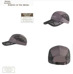 Detailed multi-angle views of breathable mesh baseball cap with ergonomic 3D design