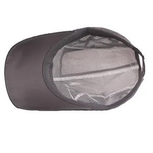 Deep grey mesh baseball cap interior view showing breathable lining and adjustable strap