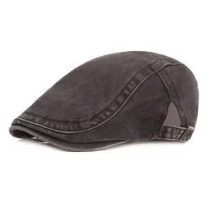 Vintage Washed Cotton Flat Cap For Men Women Adjustable Newsboy Beret Hat Casual Outdoor Warm Winter Duckbill Ivy Cap