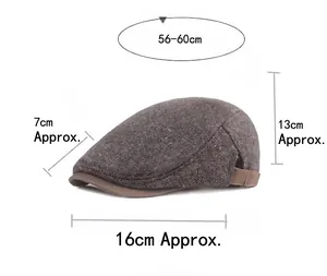 Größentabelle für Schiebermütze mit 56-60cm Kopfumfang und 7cm Schirmlänge