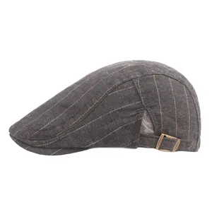 Casquette Newsboy Rayée Vintage Pour Hommes Femmes Hiver Chaud Béret Avec Boucle En Métal Réglable Rétro Décontracté Ivy Casquette Plate
