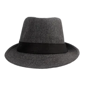 Classic Mens Fedora Hat Retro British Style Cotton Blend Gentleman Jazz Hat For Autumn Winter Warm Outdoor Headwear