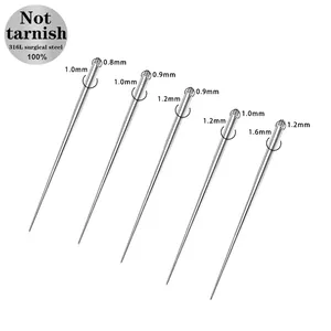 5-delige 316L chirurgisch stalen piercing taper set met schroefdraad en diverse maten