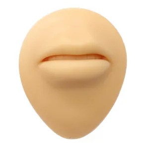 Macro detail of soft silicone lip practice model for medical and pmu training