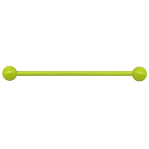 Piercing industrial de acero inoxidable verde neón con bolas de rosca simétricas