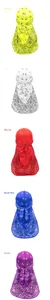 Detail view of paisley durags in five colors with satin texture and long ties