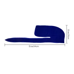 Dunkelblauer Durag aus Samt mit 94 cm langen Bändern für Wave-Styling und Hip-Hop-Mode
