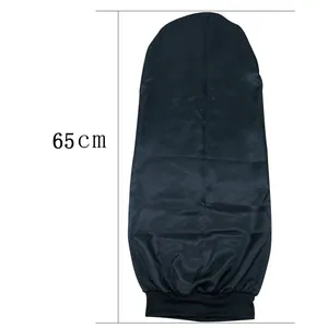 65cm extra long solid color satin sleep cap for long hair protection in black