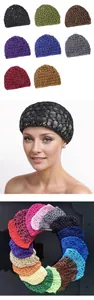 Detailed grid showing vibrant color options for hollow knit crochet hair nets