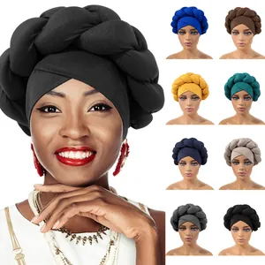 Cappello Turbante Intrecciato Etnico da Donna Tinta Unita Torsione Avvolgimento a Croce Berretto Indiano Traspirante per Uso Quotidiano