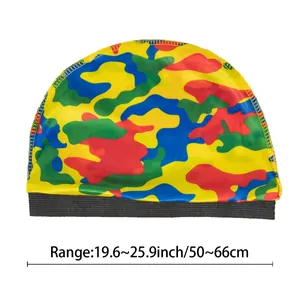 Berretto durag elastico mimetico a quattro colori con ampia fascia nera elasticizzata