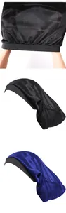 Close-up of elastic wide band on silky satin hair bonnet for men showing stretch and texture