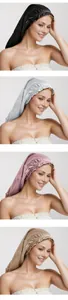 Detailed view of elastic band and shiny satin texture on long hair protection bonnet