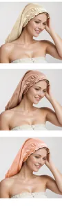 Detailed comparison of long silk satin hair bonnets in champagne, bronze, and coral pink