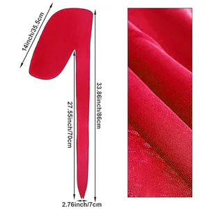 Red silky durag for kids with long tails and breathable mesh fabric, size 86cm