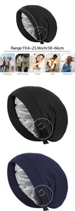 Detail der verstellbaren elastischen Schnalle am doppellagigen Beanie mit Satinfutter