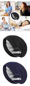 Dual-layer sleep cap with satin lining for cooking, makeup, housework and sleeping