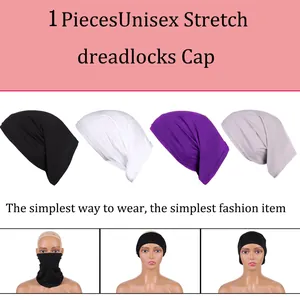 Versatile unisex high-elastic headband and neck gaiter in black white purple and grey