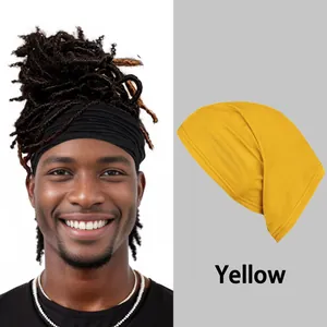 Detailed comparison of elastic multi-use headbands in black and yellow styles