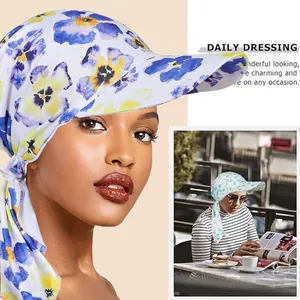 Stylish floral print headwrap baseball cap for women offering outdoor sun protection