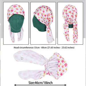 Ademende bandana met bloemenprint en lange banden voor buitenmode gebruik