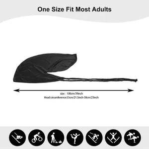 Silky black durag with 100cm long tails for dreadlocks and outdoor activities