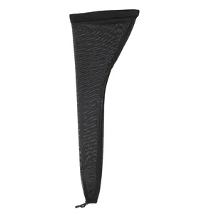 Adjustable black mesh wig cap sleeve for long dreadlocks with drawstring closure