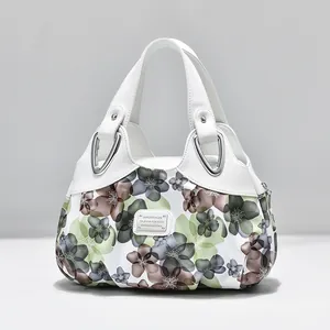 Fashion Women PU Leather Printed Handbag Retro Floral Animal Print Soft Tote Bag With Metal Hardware 2026 New Arrival