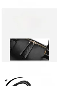 Détail du sac à main en cuir PU avec fermeture éclair et poignée en arche renforcée