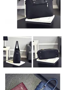 Detailed close-up of tote bag bottom with metal studs and textured leather finish