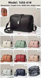 Three-layer interior compartments and dimensions of the litchi pattern crossbody bag