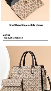 Gros plan d'une petite pochette pour téléphone et détails du sac cabas vintage imprimé