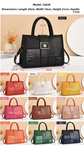 Detailed dimensions of 30x21cm for this textured faux crocodile tote bag with top handle